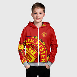 Толстовка на молнии детская FC Man United: Red Exclusive, цвет: 3D-меланж — фото 2