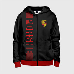 Толстовка на молнии детская Porsche: Red Line, цвет: 3D-красный