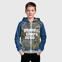 Толстовка на молнии детская GTA, цвет: 3D-меланж — фото 2