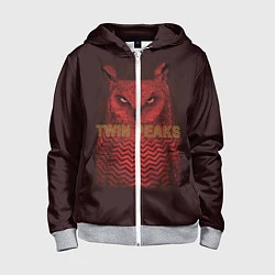 Толстовка на молнии детская Twin Peaks: Red Owl, цвет: 3D-меланж