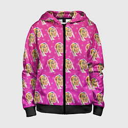 Толстовка на молнии детская 6IX9INE Pattern, цвет: 3D-черный