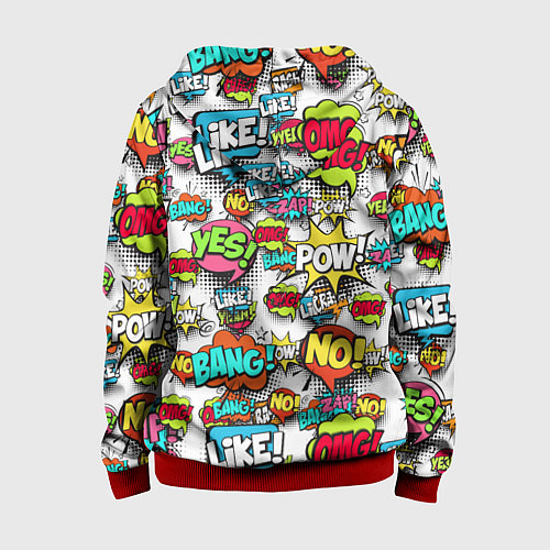 Детская толстовка на молнии Pop art Fashion / 3D-Красный – фото 2