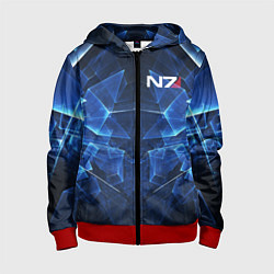 Толстовка на молнии детская Mass Effect: Blue Armor N7, цвет: 3D-красный