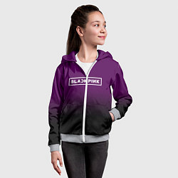 Толстовка на молнии детская Black Pink: Violet Gradient, цвет: 3D-меланж — фото 2