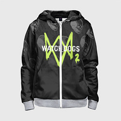 Толстовка на молнии детская Watch Dogs 2: Skulls Pattern, цвет: 3D-меланж