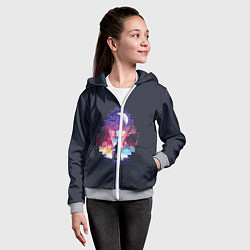 Толстовка на молнии детская Easter Egg, цвет: 3D-меланж — фото 2