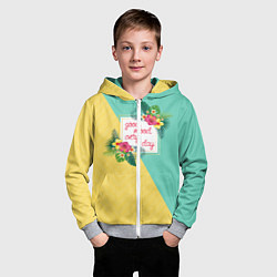 Толстовка на молнии детская Good Mood Every Day, цвет: 3D-меланж — фото 2