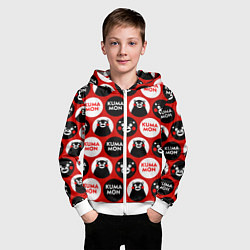 Толстовка на молнии детская Kumamon Pattern, цвет: 3D-белый — фото 2