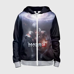 Толстовка на молнии детская Mass Effect 3, цвет: 3D-меланж