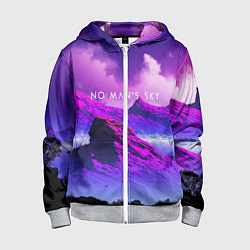 Толстовка на молнии детская No Man's Sky: Neon Mountains, цвет: 3D-меланж
