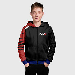 Толстовка на молнии детская MASS EFFECT N7, цвет: 3D-синий — фото 2