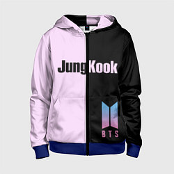 Толстовка на молнии детская BTS Jung Kook, цвет: 3D-синий