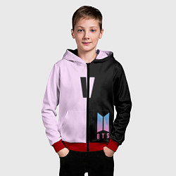 Толстовка на молнии детская BTS V, цвет: 3D-красный — фото 2