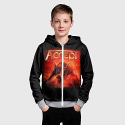 Толстовка на молнии детская Accept: Hell Bull, цвет: 3D-меланж — фото 2