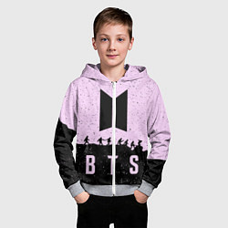 Толстовка на молнии детская BTS Boys, цвет: 3D-меланж — фото 2