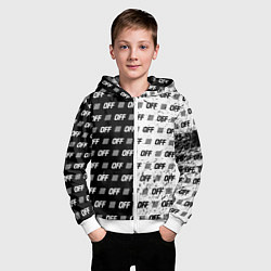 Толстовка на молнии детская Off-White: Black & White, цвет: 3D-белый — фото 2