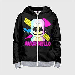 Толстовка на молнии детская Marshmello DJ, цвет: 3D-меланж