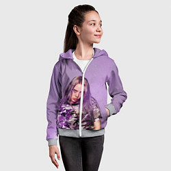 Толстовка на молнии детская Billie Eilish: Violet Fashion, цвет: 3D-меланж — фото 2