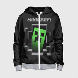 Детская толстовка на молнии Minecraft Creeper