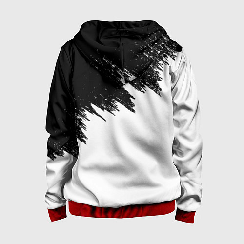 Детская толстовка на молнии BTS: White & Black / 3D-Красный – фото 2