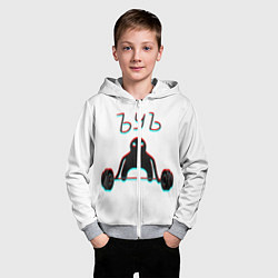 Толстовка на молнии детская ЪУЪ СЪУКА КАЧОК, цвет: 3D-меланж — фото 2