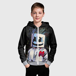 Толстовка на молнии детская Marshmello XXX, цвет: 3D-меланж — фото 2