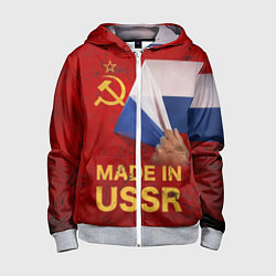 Толстовка на молнии детская MADE IN USSR, цвет: 3D-меланж