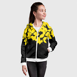 Толстовка на молнии детская Желтые Листья - Минимализм, цвет: 3D-белый — фото 2