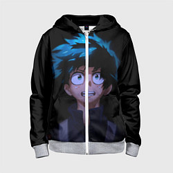 Толстовка на молнии детская Моя геройская академия ДЕКУ, цвет: 3D-меланж