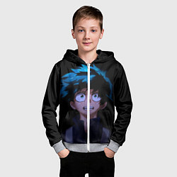 Толстовка на молнии детская Моя геройская академия ДЕКУ, цвет: 3D-меланж — фото 2