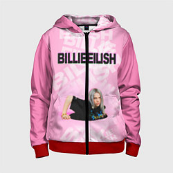 Толстовка на молнии детская Billie Eilish: Pink Mood, цвет: 3D-красный