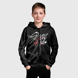 Толстовка на молнии детская Stray Kids, цвет: 3D-черный — фото 2