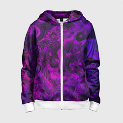 Толстовка на молнии детская Abstract purple, цвет: 3D-белый