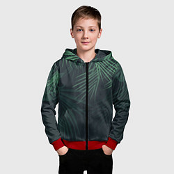 Толстовка на молнии детская Пальмовый узор, цвет: 3D-красный — фото 2