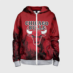 Толстовка на молнии детская CHICAGO BULLS, цвет: 3D-меланж