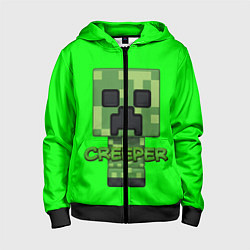 Детская толстовка на молнии MINECRAFT CREEPER
