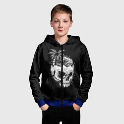 Толстовка на молнии детская Череп, цвет: 3D-синий — фото 2