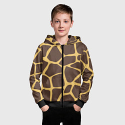 Толстовка на молнии детская Окрас жирафа, цвет: 3D-черный — фото 2