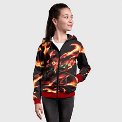 Толстовка на молнии детская KIMETSU NO YAIBA, цвет: 3D-красный — фото 2