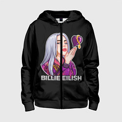 Толстовка на молнии детская BILLIE EILISH, цвет: 3D-черный