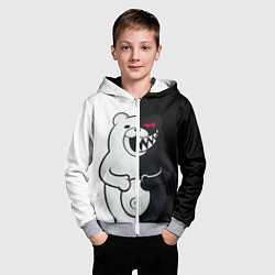 Толстовка на молнии детская MONOKUMA, цвет: 3D-меланж — фото 2