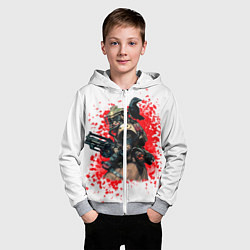 Толстовка на молнии детская Bloodhound 3D White, цвет: 3D-меланж — фото 2