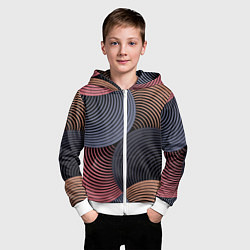 Толстовка на молнии детская Абстрактный узор, цвет: 3D-белый — фото 2
