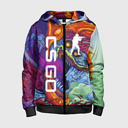 Толстовка на молнии детская CS GO HYPERBEAST, цвет: 3D-черный