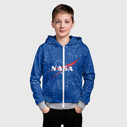 Толстовка на молнии детская NASA, цвет: 3D-меланж — фото 2
