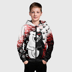 Толстовка на молнии детская MONOKUMA, цвет: 3D-черный — фото 2