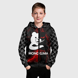 Толстовка на молнии детская MONOKUMA, цвет: 3D-черный — фото 2