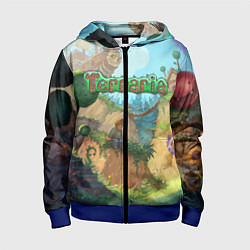 Толстовка на молнии детская Terraria, цвет: 3D-синий