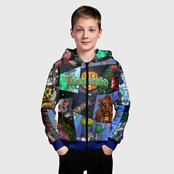 Толстовка на молнии детская Terraria, цвет: 3D-синий — фото 2
