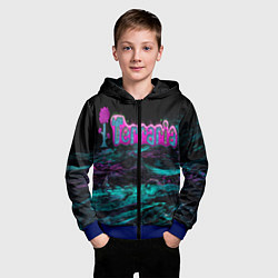 Толстовка на молнии детская Terraria, цвет: 3D-синий — фото 2